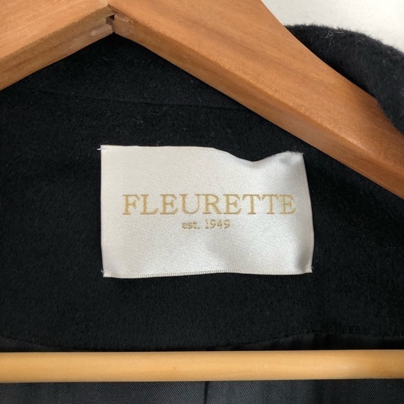 New Fleurette Black Stand Collar Wool Plus Coat 20 - Picture 8 of 14